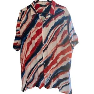 No Boundaries Patriotic Button Up Shirt Men’s Size 2XL(50/52)